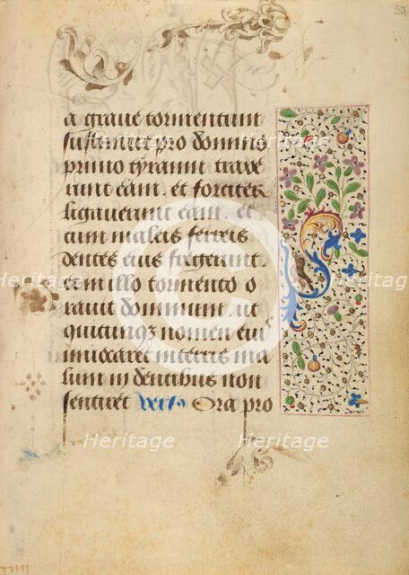 Decorated Text Page; Prayer Book of Charles the Bold, 1469. Creator: Nicolas Spierinc.