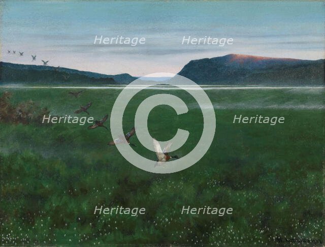 The twelve Wild Ducks, 1897. Creator: Theodor Kittelsen.