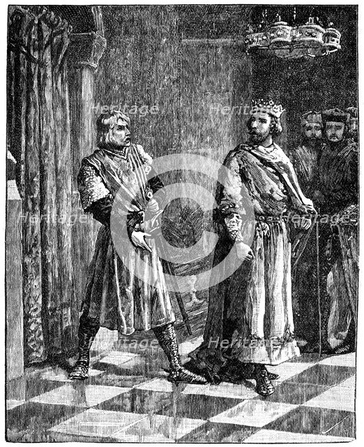 Simon de Montfort quarrelling with Henry III, 1257, (c1880). Artist: Unknown