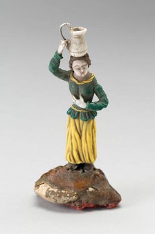 Woman with Jug on Head, France, 19th century. Creator: Verres de Nevers.