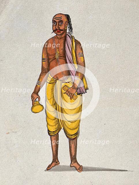 A Brahman after his ritual puja. Creator: Unknown.