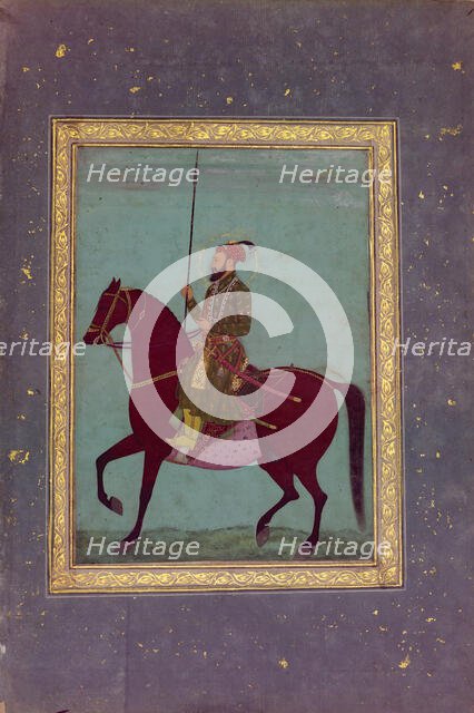 Equestrian Portrait of Aurangzeb, 17th century. Creator: Unknown.