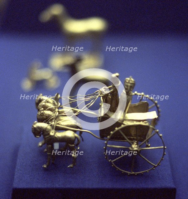 Gold model chariot from the Oxus treasure, Achaemenid Persian, 5th-4th century BC. Artist: Unknown