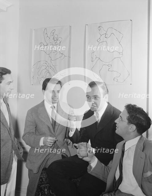 Portrait of Ahmet M. Ertegun, Nesuhi Ertegun, and William P. Gottlieb..., Washington, D.C., ca1940. Creator: Delia Potofsky Gottlieb.