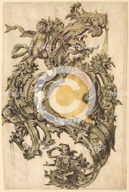 Cartouche with Putti, second half 1700s. Creator: Franz Xaver Habermann (German).