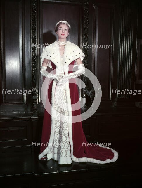 The alternative robe for a Baroness, Coronation of Elizabeth II, 1953. Creator: Arthur Charles Kirby Ware.