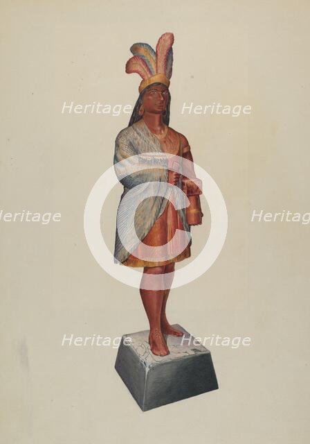 Cigar Store Indian, c. 1937. Creator: Albert Ryder.