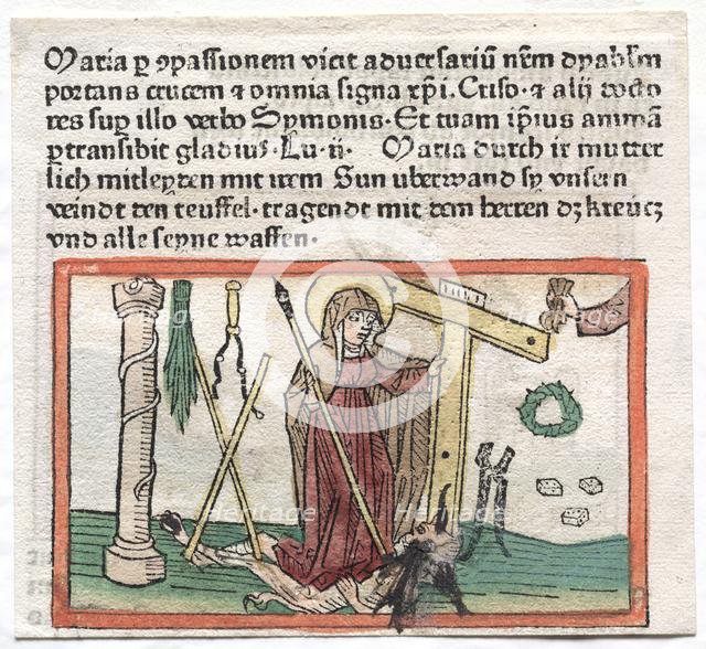 Spiegel Menslicher Behaltnis: The Virgin Mary Overcoming a Devil, 1400s. Creator: Unknown.