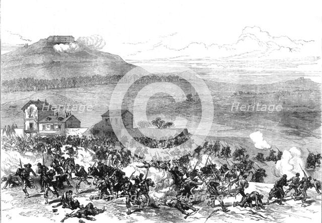 The Civil War in Paris: rout of the Communists at Nanterre by the fire of Mont Valérien, 1871. Creator: C. R..