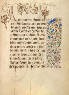 Decorated Text Page; Prayer Book of Charles the Bold, 1469. Creator: Unknown.