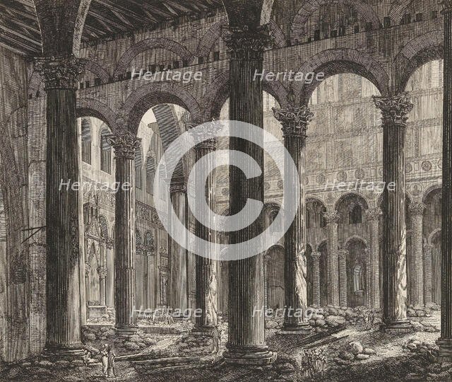 View of the Basilica of Saint Paul Outside the Walls in Rome, 1823. Creator: Rossini, Luigi (1790-1857).