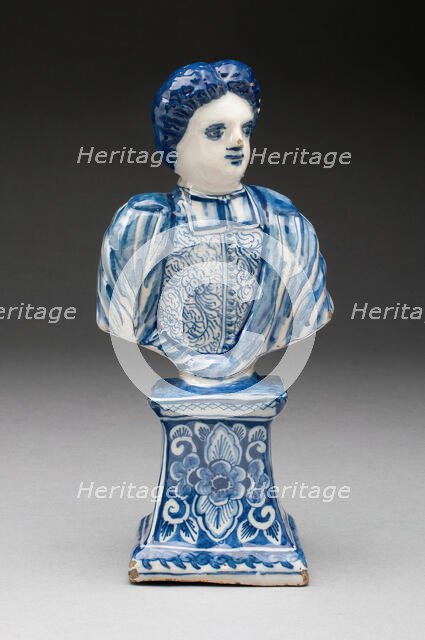 Bust of a Man, Delft, c. 1710/20. Creators: De Metalle Pot, Delftware.