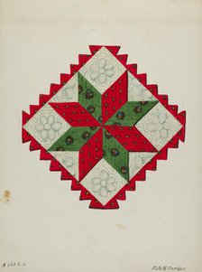 Quilt Block, c. 1936. Creator: Ruth M Barnes.