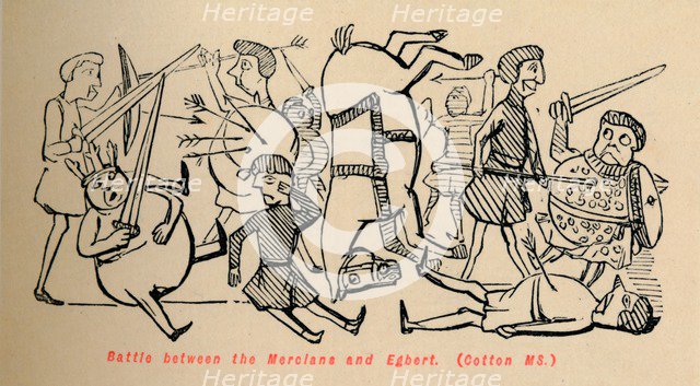 'Battle between the Mercians and Egbert', c1860, (c1860). Artist: John Leech.