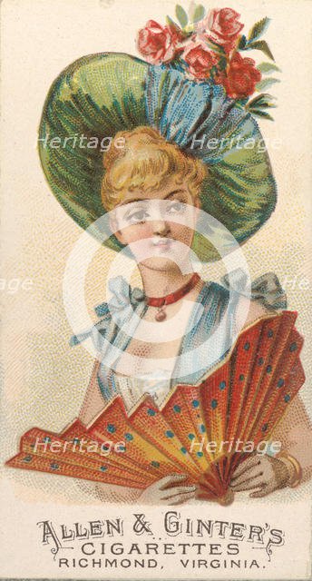 Plate 50, from the Fans of the Period series (N7) for Allen & Ginter Cigarettes Brands, 1889. Creator: Allen & Ginter.