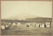 Untitled (Army camp, perhaps from the Battle of Lookout Mountain, Chattanooga, Tennessee), c. 1863. Creator: Charles Peck.
