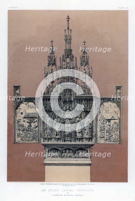 'An Ivory Carved Triptych', 19th century.Artist: John Burley Waring