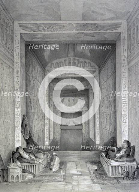 'Interior of a Temple', Egypt, 19th century. Artist: George Moore