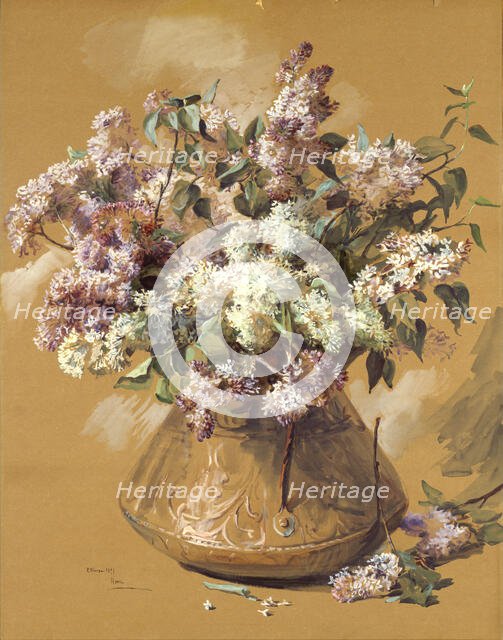 Lilacs, 1891. Creator: Elizabeth Nourse.
