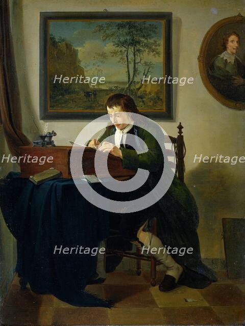 A Man Writing at his Desk, 1784. Creator: Jan Ekels the Younger.