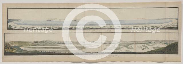 Panorama of the Knysna River and the defile through which it flows into the sea., 1778-1779. Creators: Robert Jacob Gordon, Johannes Schumacher.