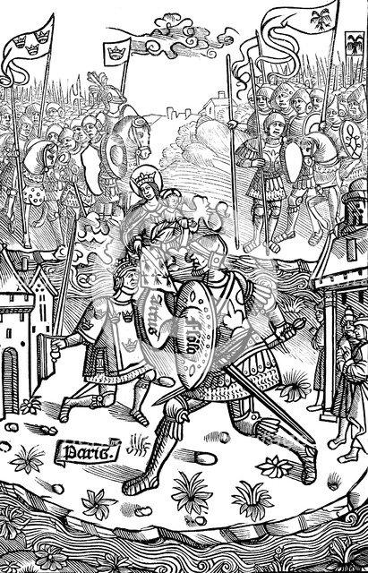 King Arthur fighting a giant, 1514. Artist: Unknown