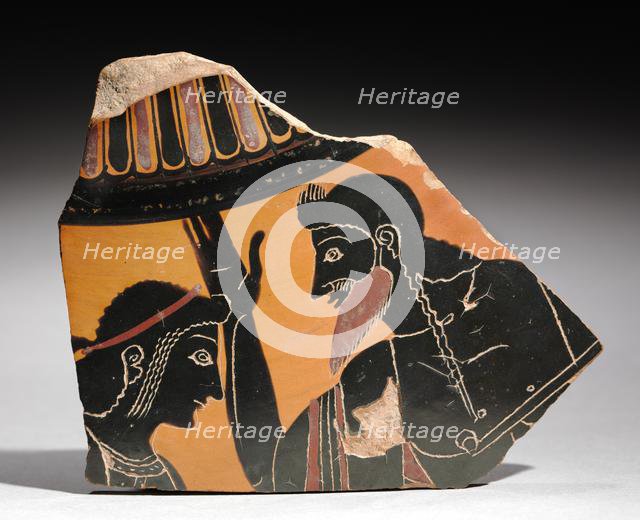 Fragments of a Painted Vase, c. 520 BC. Creator: Unknown.