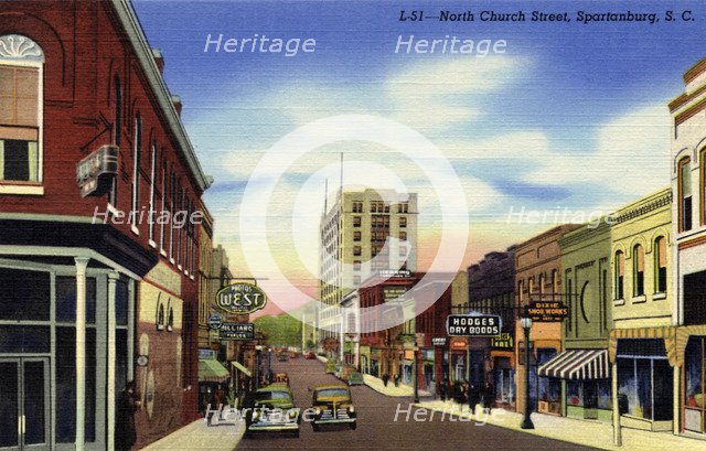 North Church Street, Spartanburg, South Carolina, USA, 1944. Artist: Unknown