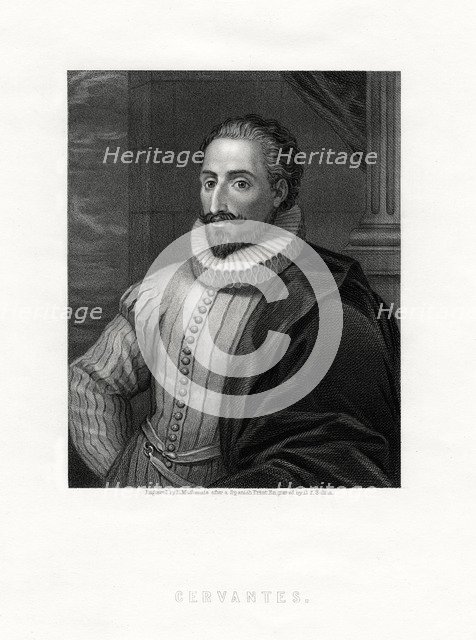 Miguel de Cervantes, Spanish novelist, poet and playwright, 19th century. Artist: E Mackenzie
