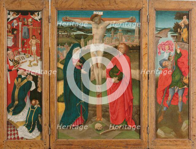 Triptych with the Crucifixion, c.1460. Creator: Anon.