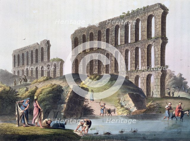 'Ruins of the Grand Aqueduct of Ancient Carthage', Tunisia, 1803. Artist: Luigi Mayer