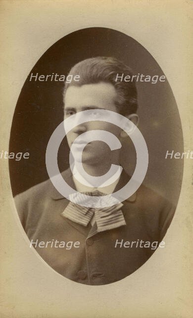 Portrait of Nikola Tesla, 1882-1884. Creator: Photo studio Henri Dupont, Paris  .