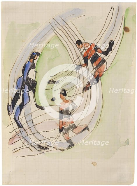 Hockey Players, ca 1934. Creator: Kirchner, Ernst Ludwig (1880-1938).