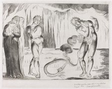 The Circle of the Thieves; Buoso Donati Attacked by the Serpent, 1827. Creator: William Blake.