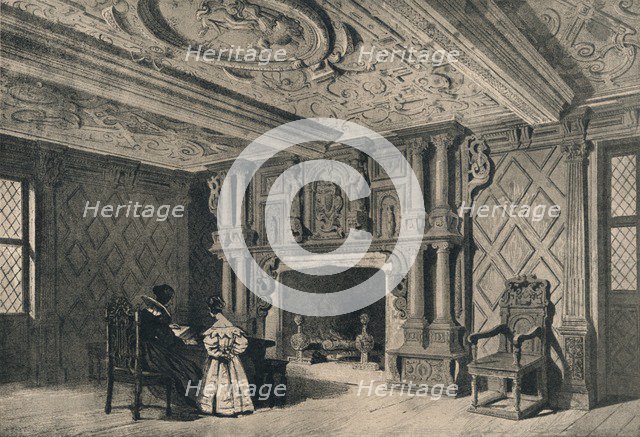 The drawing-room, Park Hall, Shropshire, 1915. Artist: Unknown.