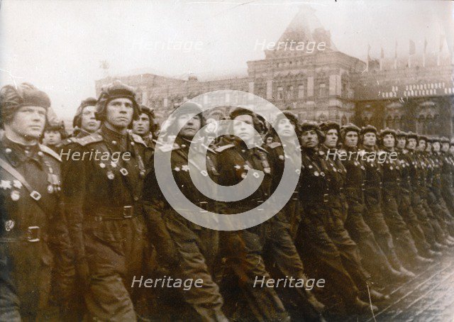 Soviet parachute troops, Moscow, c1939-c1945. Artist: Unknown