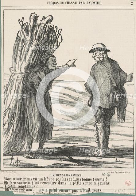 Un renseignement, 19th century. Creator: Honore Daumier.