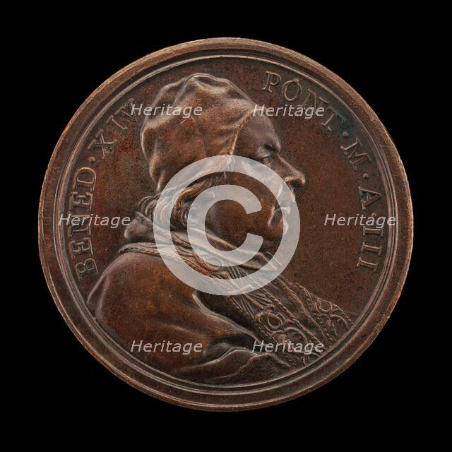 Benedict XIV (Prospero Lorenzo Lambertini, 1675-1758), Pope 1740 [obverse], 1743. Creator: Ottone Hamerani.