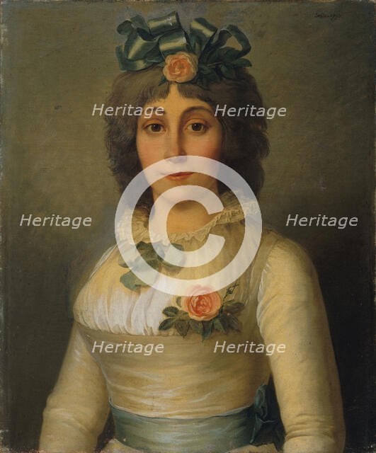 Portrait of Anne-Josèphe Théroigne de Méricourt (1762-1817), 1793. Creator: Selles, Pierre Nicolas (1751-1831).