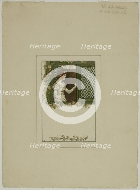 Woman at Lattice Window, n.d. Creator: Catherine Greenaway.