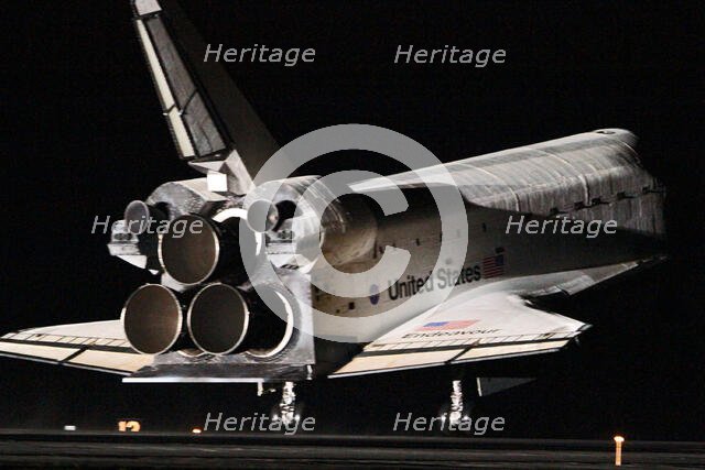 Space Shuttle Endeavour night landing, Florida. USA, February 21, 2010. Creator: NASA.