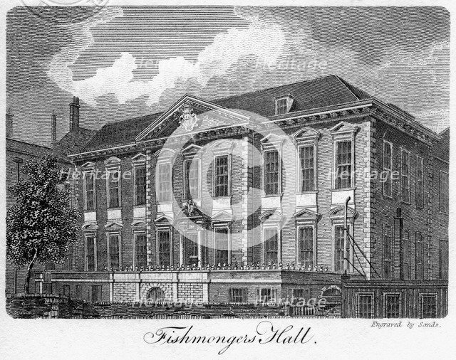 Fishmongers' Hall, City of London, 1811.Artist: Sands
