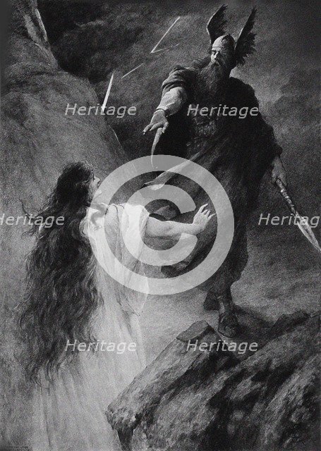 Opera Siegfried by Richard Wagner, III Act, 1894.