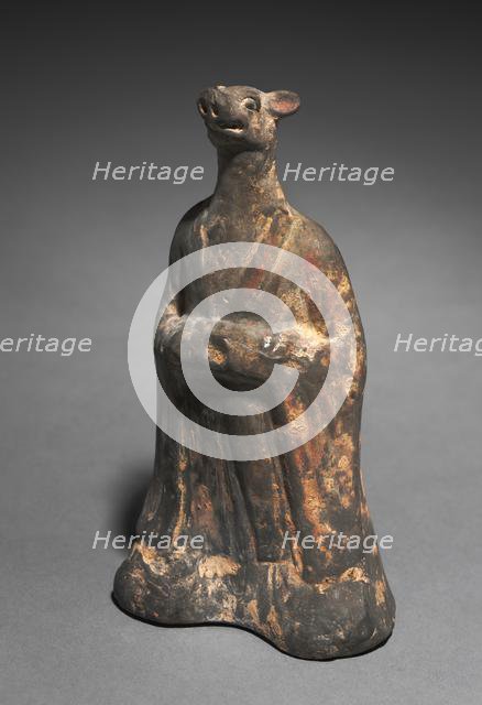 Mortuary Figure of the Zodiac Sign: Boar (Pisces), 500s. Creator: Unknown.