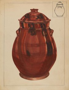 Jar with Cover, c. 1936. Creator: Hedwig Emanuel.