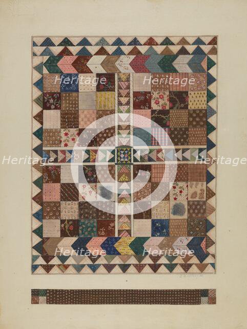 Patchwork Crib Quilt, 1935/1942. Creator: Jules Lefevere.