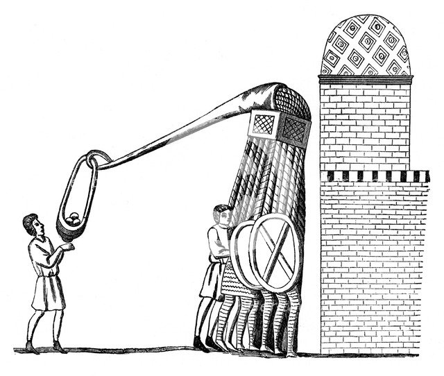 Engine for throwing stones, (1870). Artist: Unknown