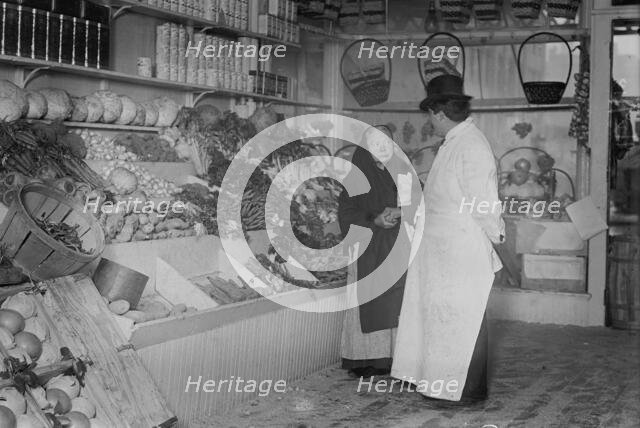 Meat boycott - some vegetables please, NYC market, 1910. Creator: Bain News Service.