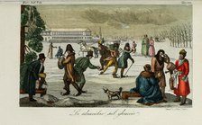 Skating rink. Illustration from Il costume antico e moderno o storia del governo… by Giulio Ferrario, 1831. Artist: Giarrè, Luigi (1772-1844)