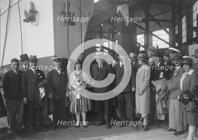 Possibly the launch of the Yugoslavian 'Bakar', J Samuel White and Co, Cowes, Isle of Wight, 1931. Creator: Kirk & Sons of Cowes.